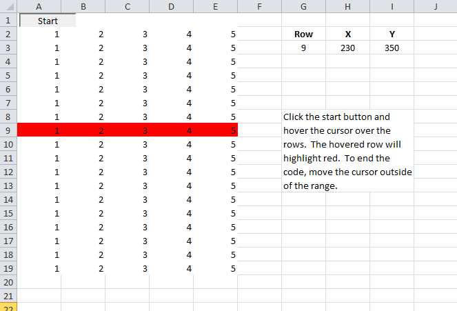 Topic: code to highlight Excel row upon hover @ AskWoody