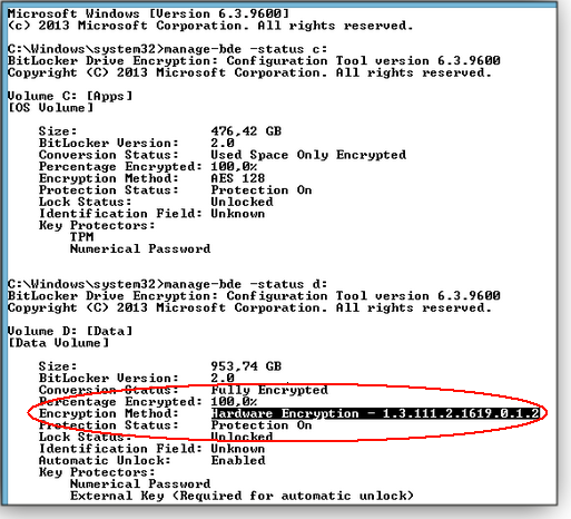 Hardware-based encryption enabled