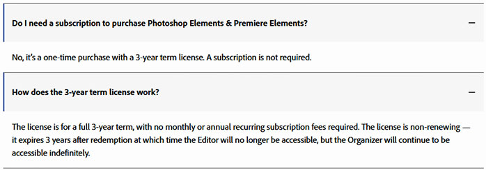 Adobe Elements FAQ