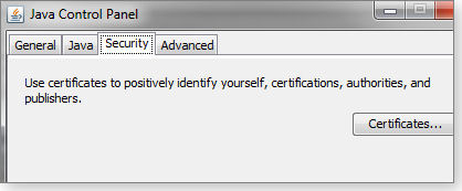 Old Java Security tab Old Java Security tab