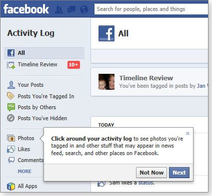 Activity log Activity log