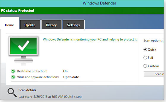 Windows 8 Defender Windows 8 Defender