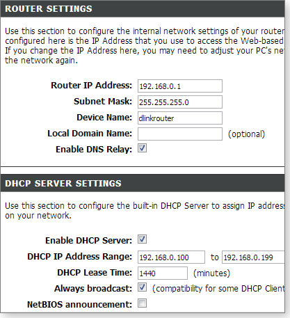 DHCP range DHCP range