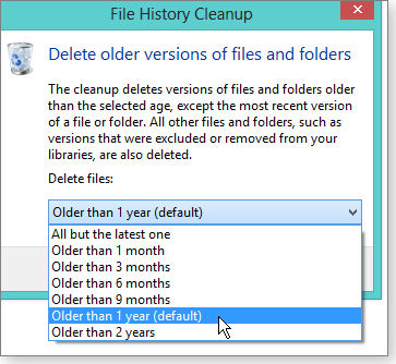Delete older versions Delete older versions