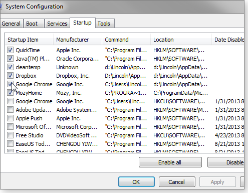 MSConfig System Configuration