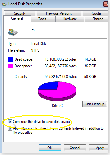 Windows drive compression Windows drive compression