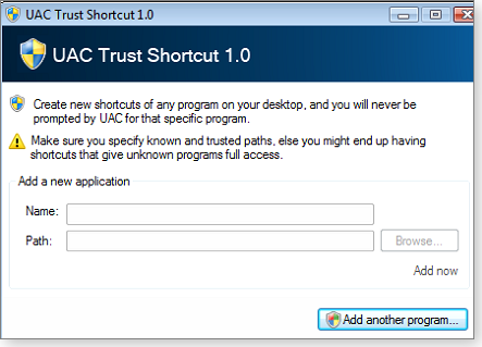 UAC Trust Shortcut UAC Trust Shortcut