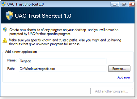 Create elevated Regedit Create elevated Regedit