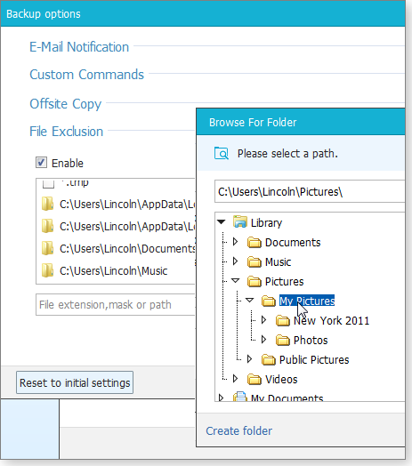 Todo Backup exclude options Todo Backup exclude options