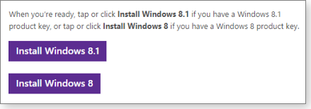 Choose Win8 version Choose Win8 version