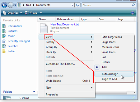 Vista's Auto Arrange Vista's Auto Arrange