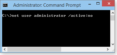 Disable master admin via command window Disable master admin via command window