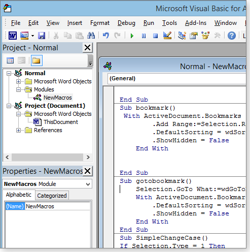 VBA environment VBA environment