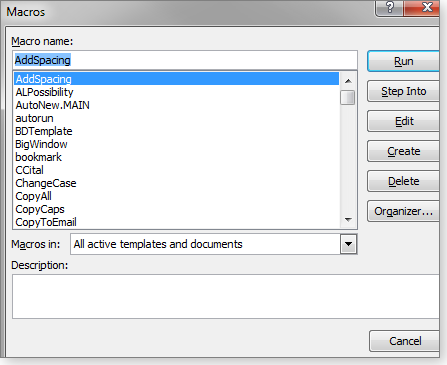Manage macros Manage macros