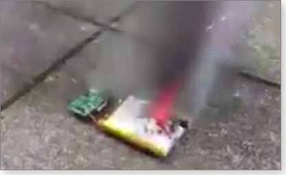 Exploding Li-ion battery Exploding Li-ion battery