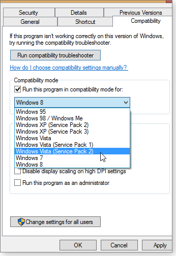 App compatibility mode App compatibility mode