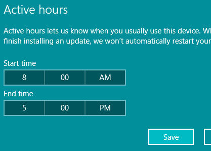Active hours Active hours