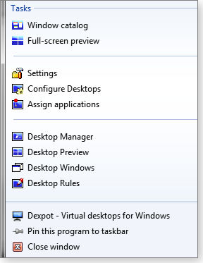 Dexpot settings Dexpot settings