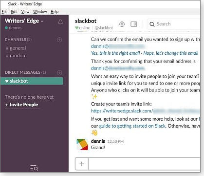 Slack desktop interface Slack desktop interface